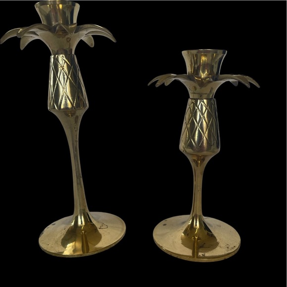 Hampton Bradd Accents Vintage Hampton Brass Pineapple Candlesticks
